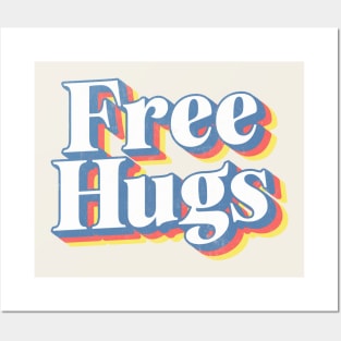 Free Hugs / Retro Typography Design Posters and Art